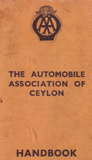 Automobile Association of Ceylon Handbook front cover ~1935