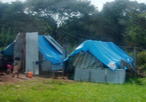 Small tents house some resettled families