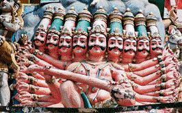 A statue of Ravana in Madurai’s Meenakshi temple.