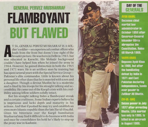 Pervez Musharraf Pakistan's Generals India Today Oct 25 1999