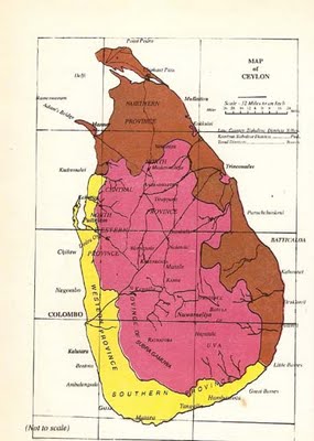The Territorial Division of Principal Nationalities, Tamil. Kandyan and Low Country Sinhalese as it appeared in the official documents of Government of Ceylon during early part of last century Sri Lanka Tamil province homeland