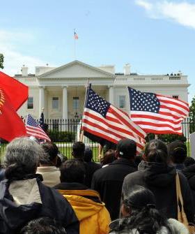 Tamil protesters at White House rally May 19 2009