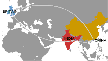Opium triangular trade route