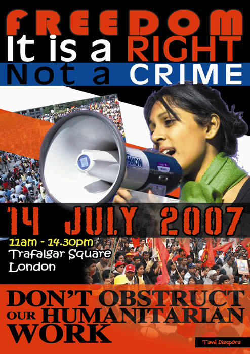 Freedom is a Right, Not a Crime July 14 2007 Trafalgar Square