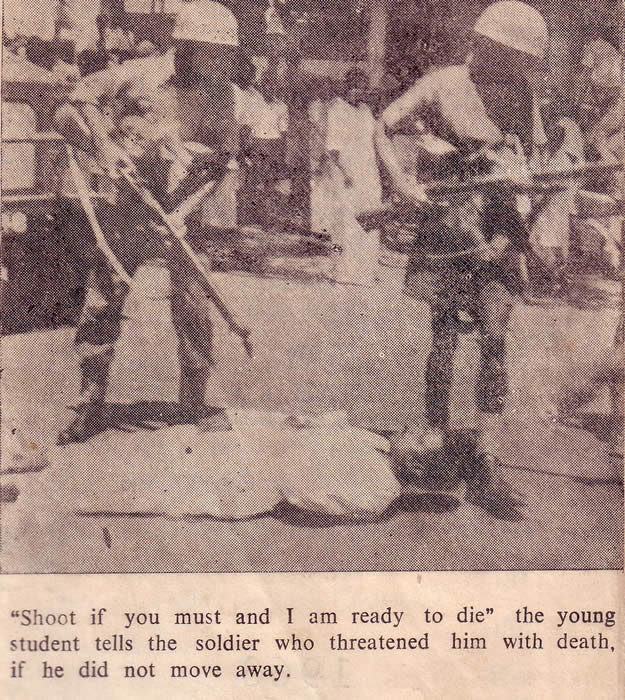 S. T. Arasu in Jaffna satyagraha 1961, photo from S.Ponniah's 1963 book "Satyagraha and The Freedom Movement of The Tamils in Ceylon"