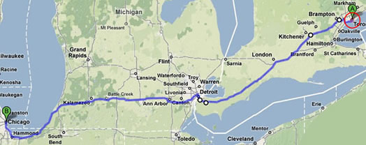 The Long Walk route March April May 2009