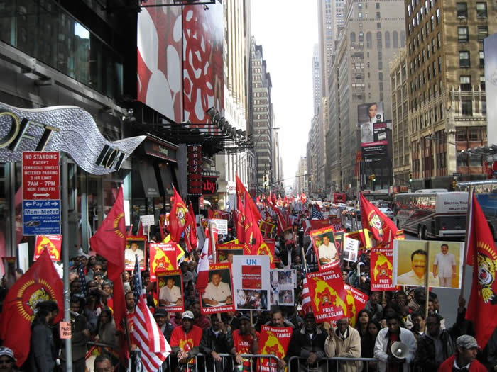 New York Tamil American rally April 17 2009 Times Square