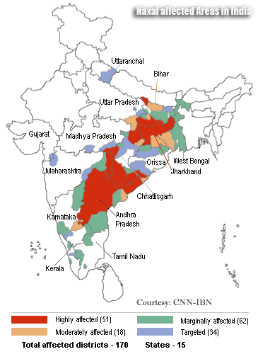 Naxal affected areas