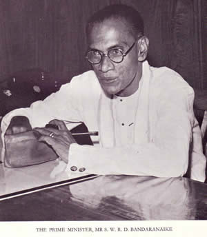 Prime Minister Bandaranaike