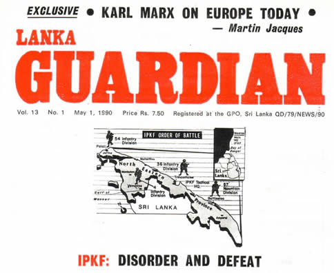 Lanka Guardian IPKF Disorder and Defeat May 1 1990