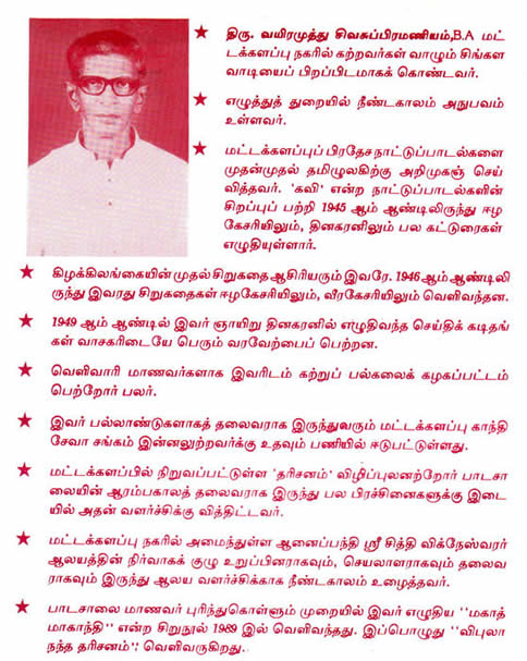 Vairamuthu Sivasubramaniam's scholarly record