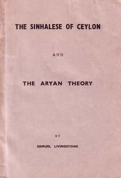 The Sinhalese of Ceylon and the Aryan Theory by Samuel Livingstone